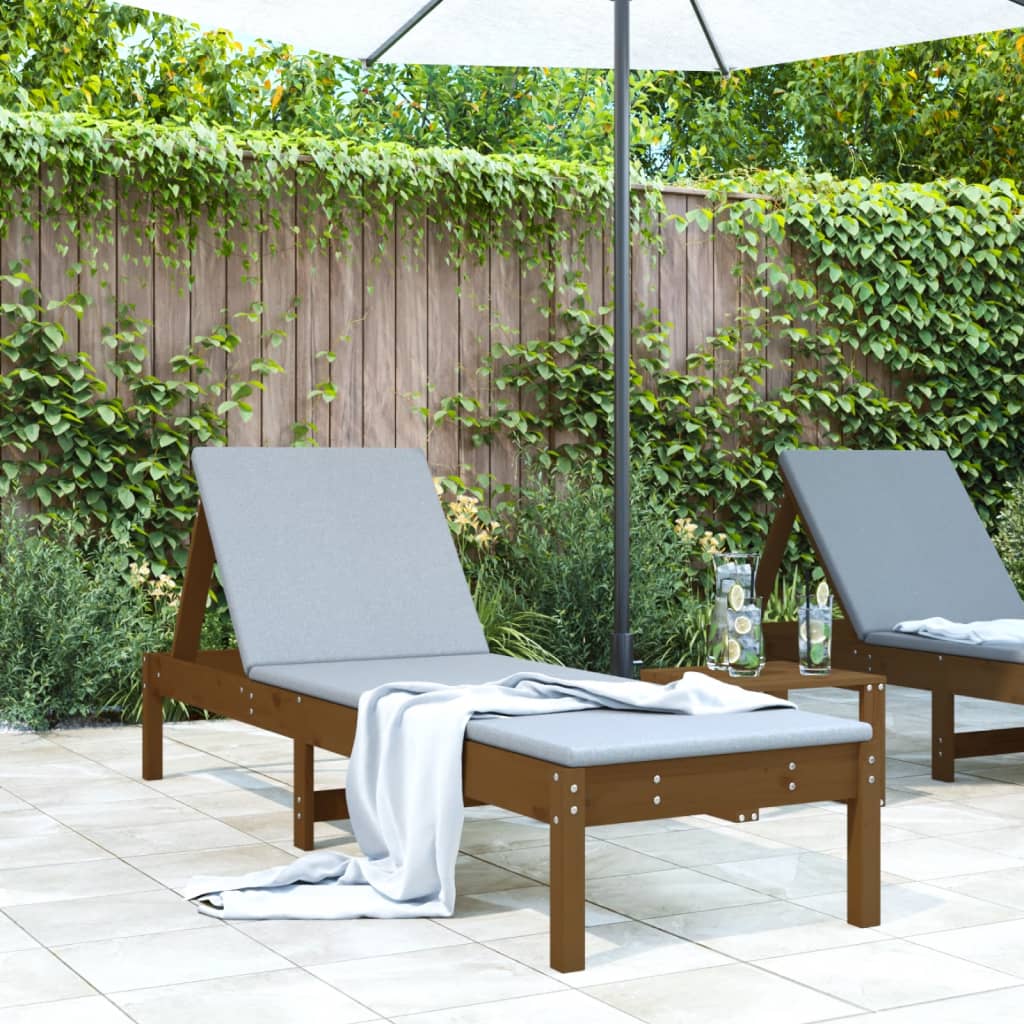 Sun Loungers 2 Pcs Black 199.5X60X74 Cm Solid Wood Pine