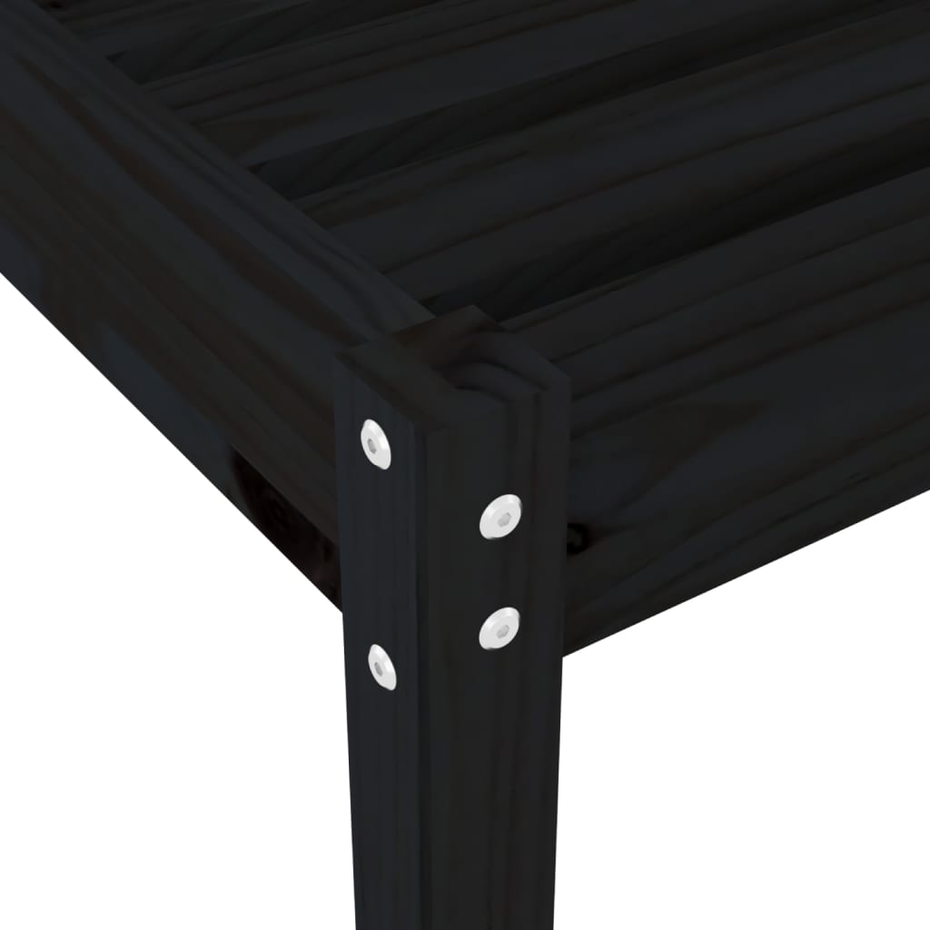 Sun Loungers 2 Pcs Black 199.5X60X74 Cm Solid Wood Pine