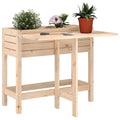 Garden Planter With Folding Tabletop Honey Brown Solid Wood Pine