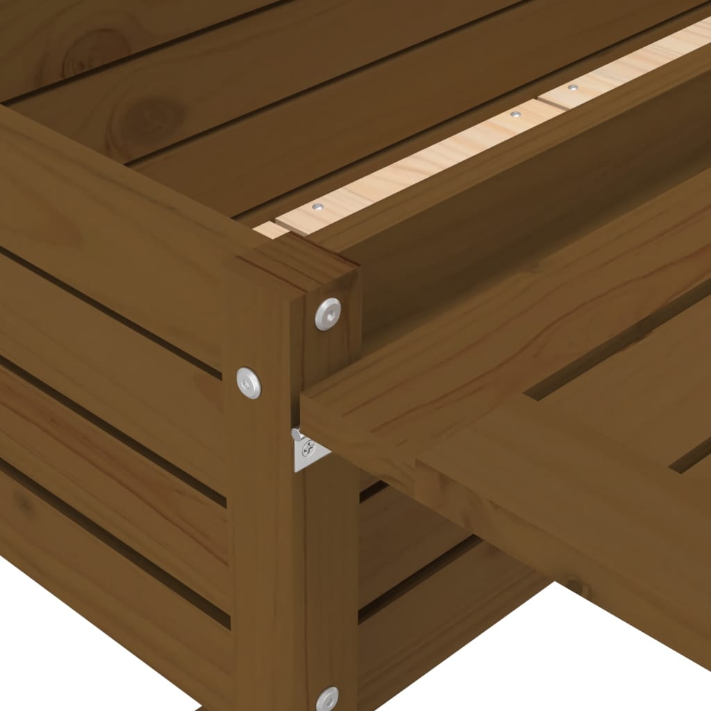 Garden Planter With Folding Tabletop Honey Brown Solid Wood Pine