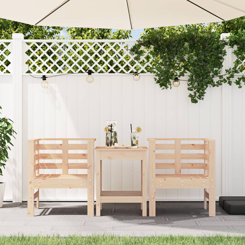 Garden Chairs 2 Pcs 61.5X53X71 Cm Solid Wood Pine