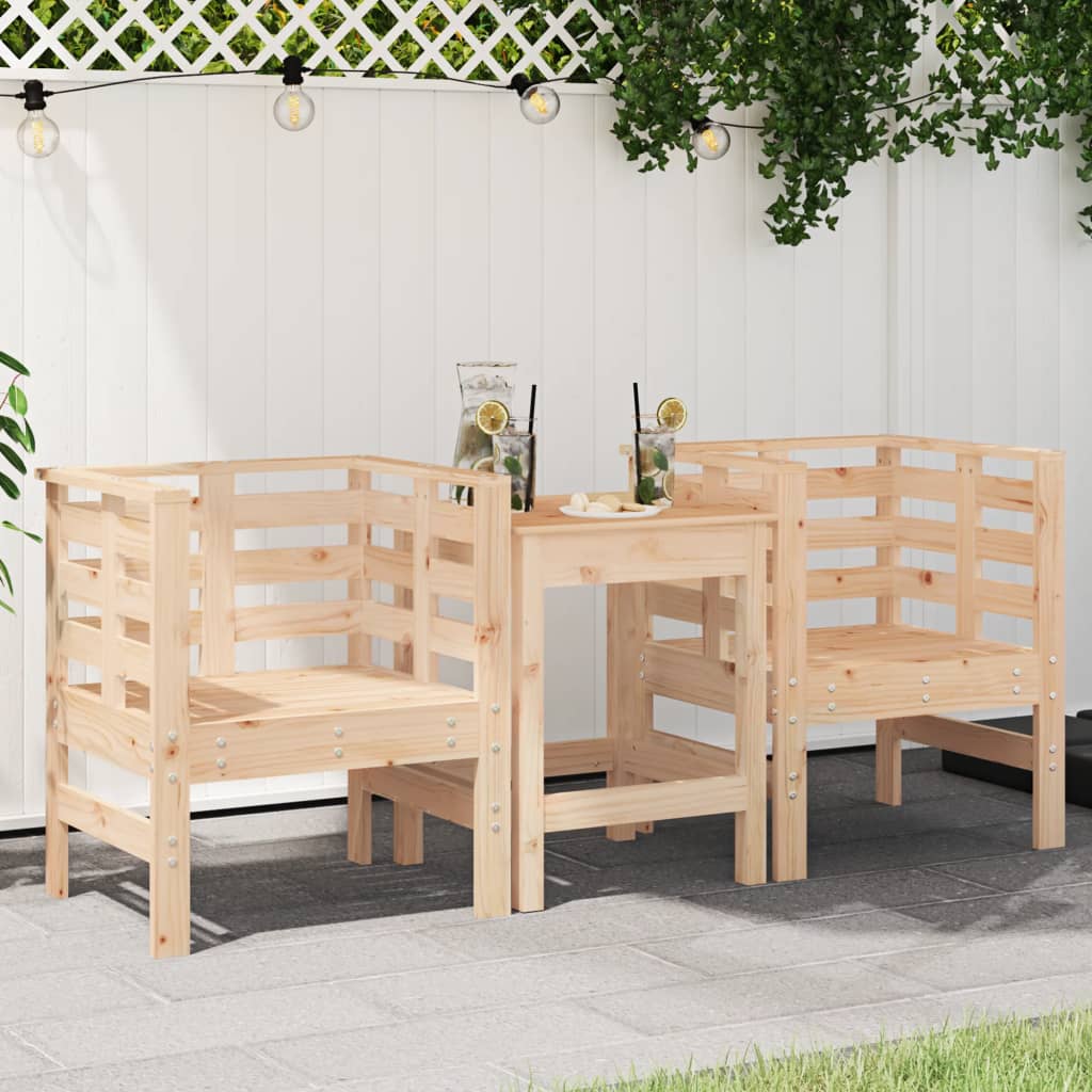 Garden Chairs 2 Pcs 61.5X53X71 Cm Solid Wood Pine
