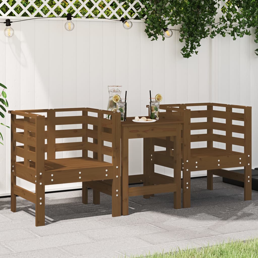 Garden Chairs 2 Pcs 61.5X53X71 Cm Solid Wood Pine
