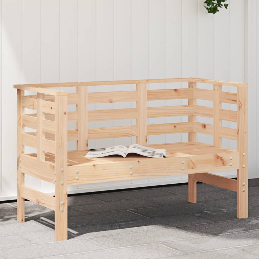 Garden Bench Black 111.5X53X71 Cm Solid Wood Pine