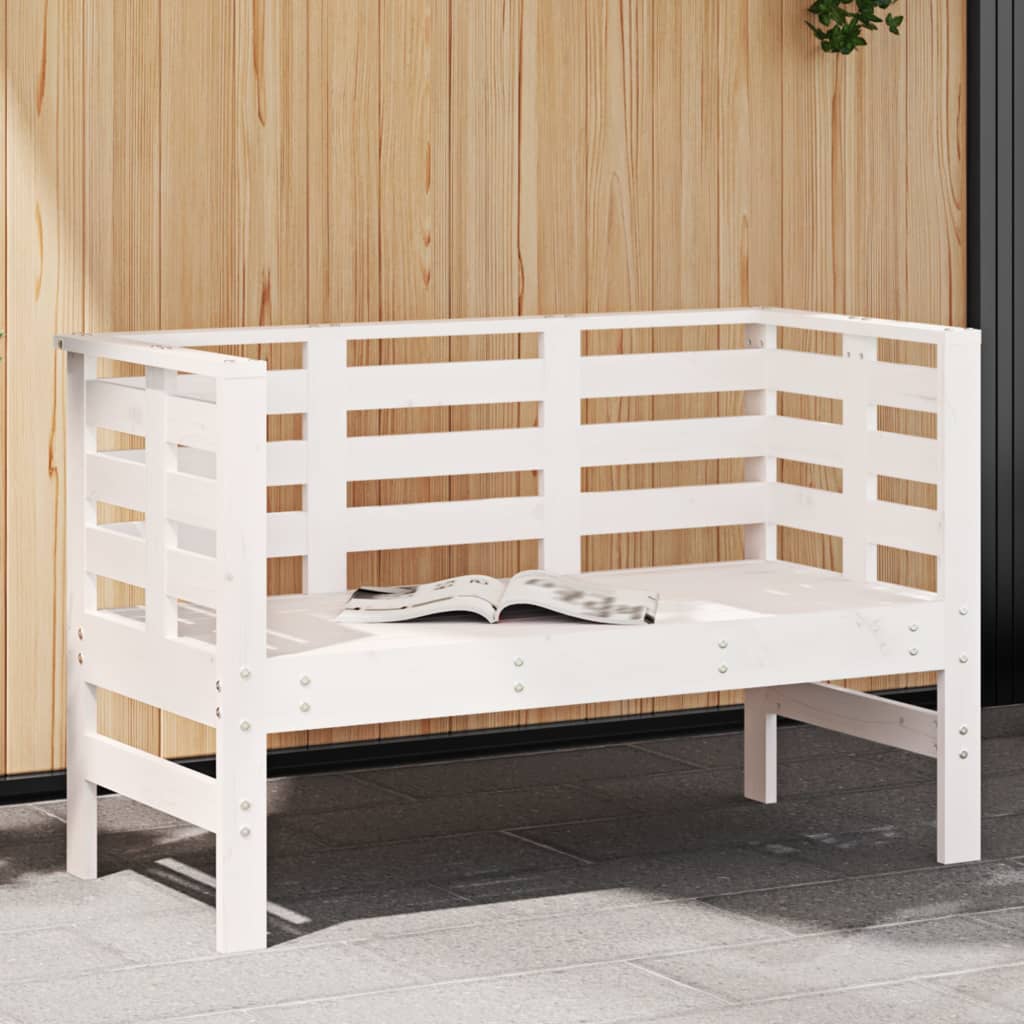 Garden Bench Black 111.5X53X71 Cm Solid Wood Pine