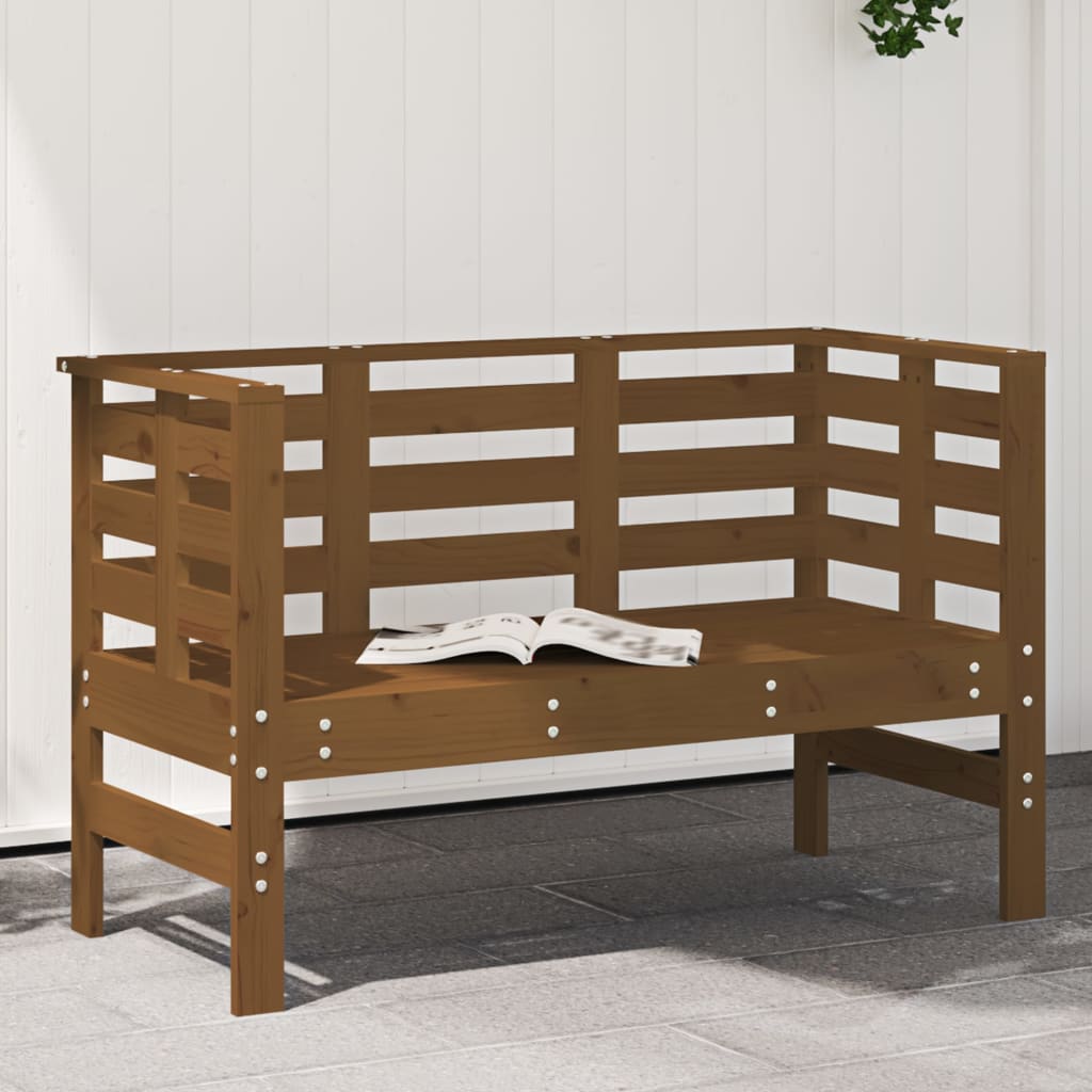 Garden Bench Black 111.5X53X71 Cm Solid Wood Pine