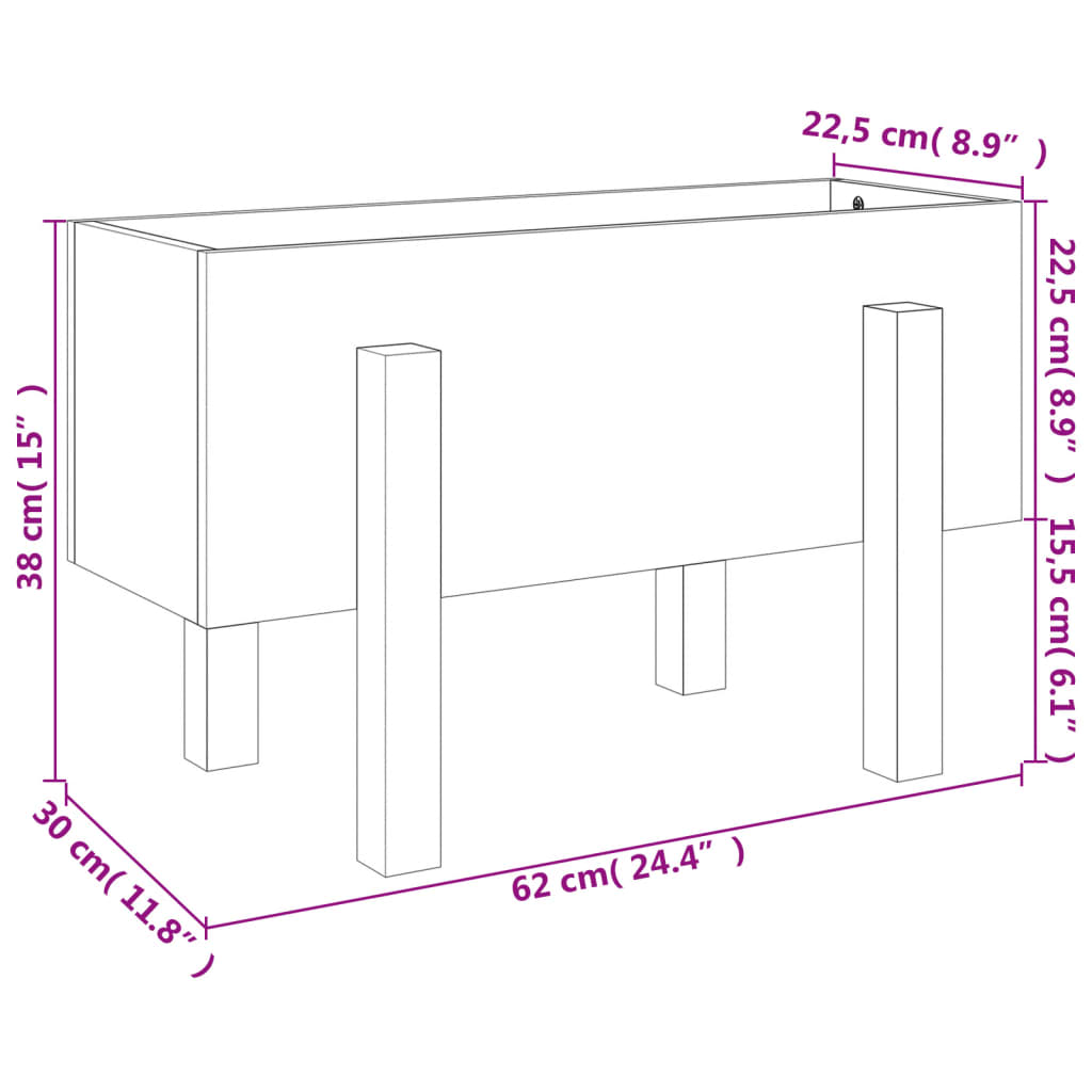 Garden Raised Bed Solid Wood Douglas 1 - Model 825177