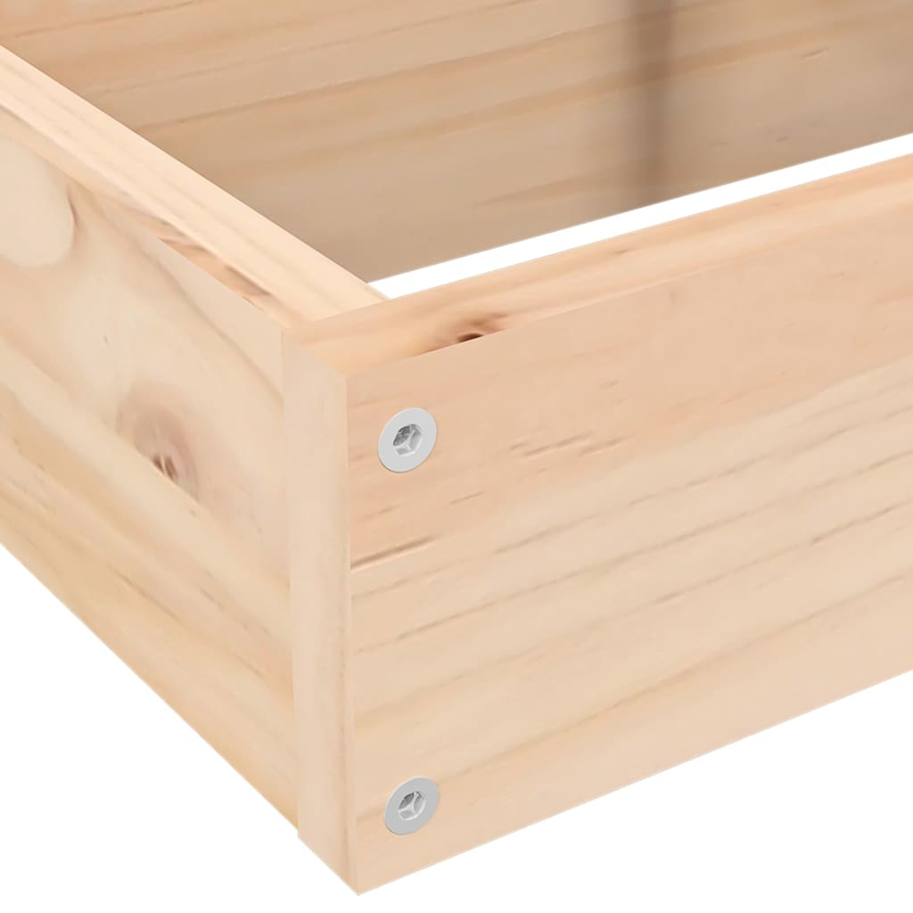 Planter Wooden L-Shape 4 Tier Garden Pine Raised Corner Flower Herb Bed Natural