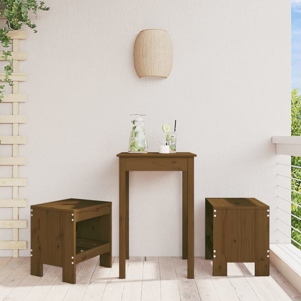 Bar Stools 2 Pcs Black Solid Wood Pine