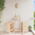 Bar Stools 2 Pcs Black Solid Wood Pine