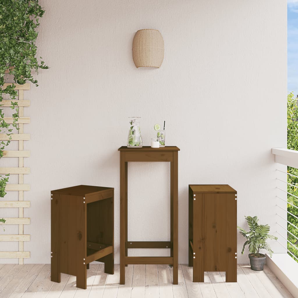 Bar Stools 2 Pcs Black Solid Wood Pine