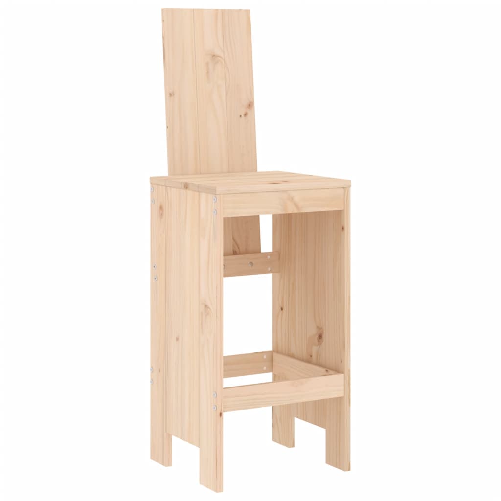 Bar Stools 2 Pcs Solid Wood Pine