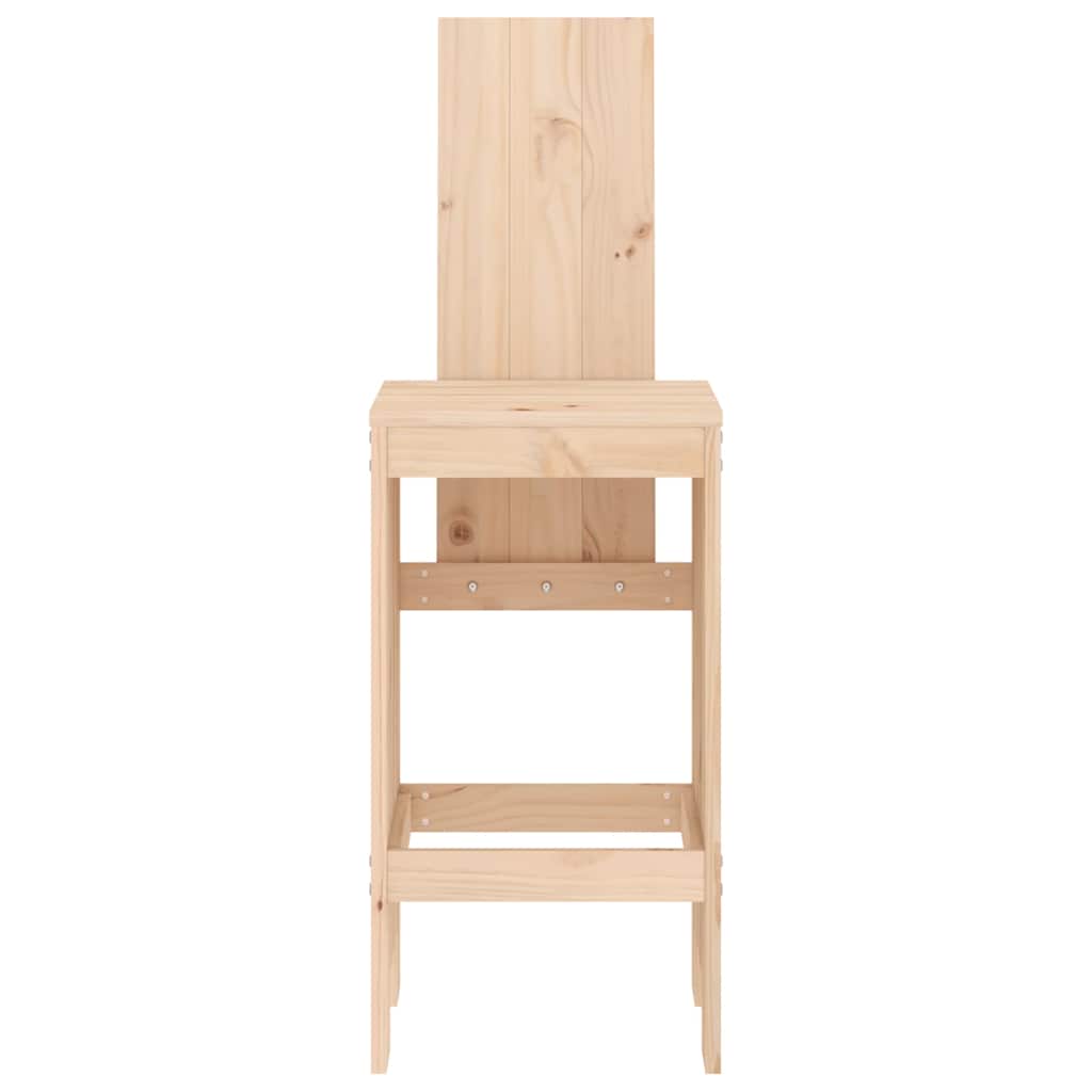 Bar Stools 2 Pcs Solid Wood Pine
