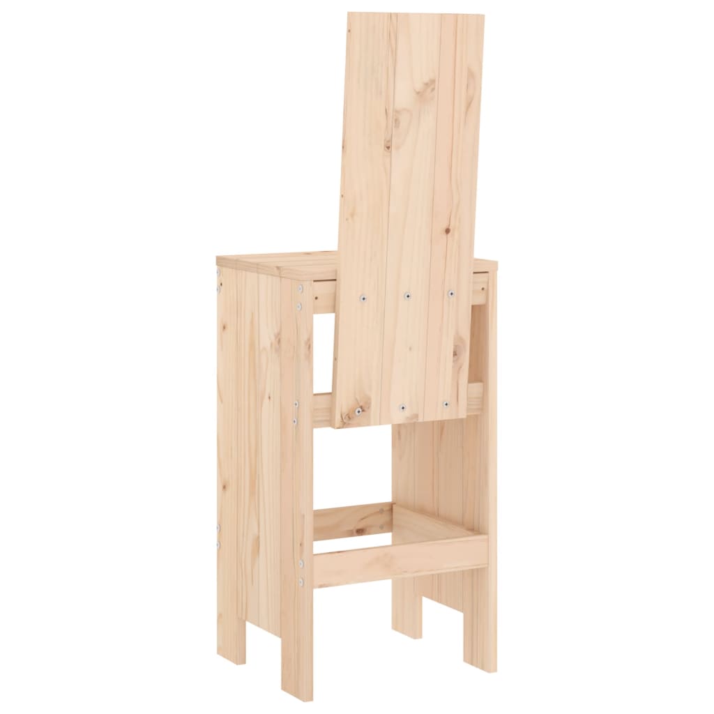Bar Stools 2 Pcs Solid Wood Pine