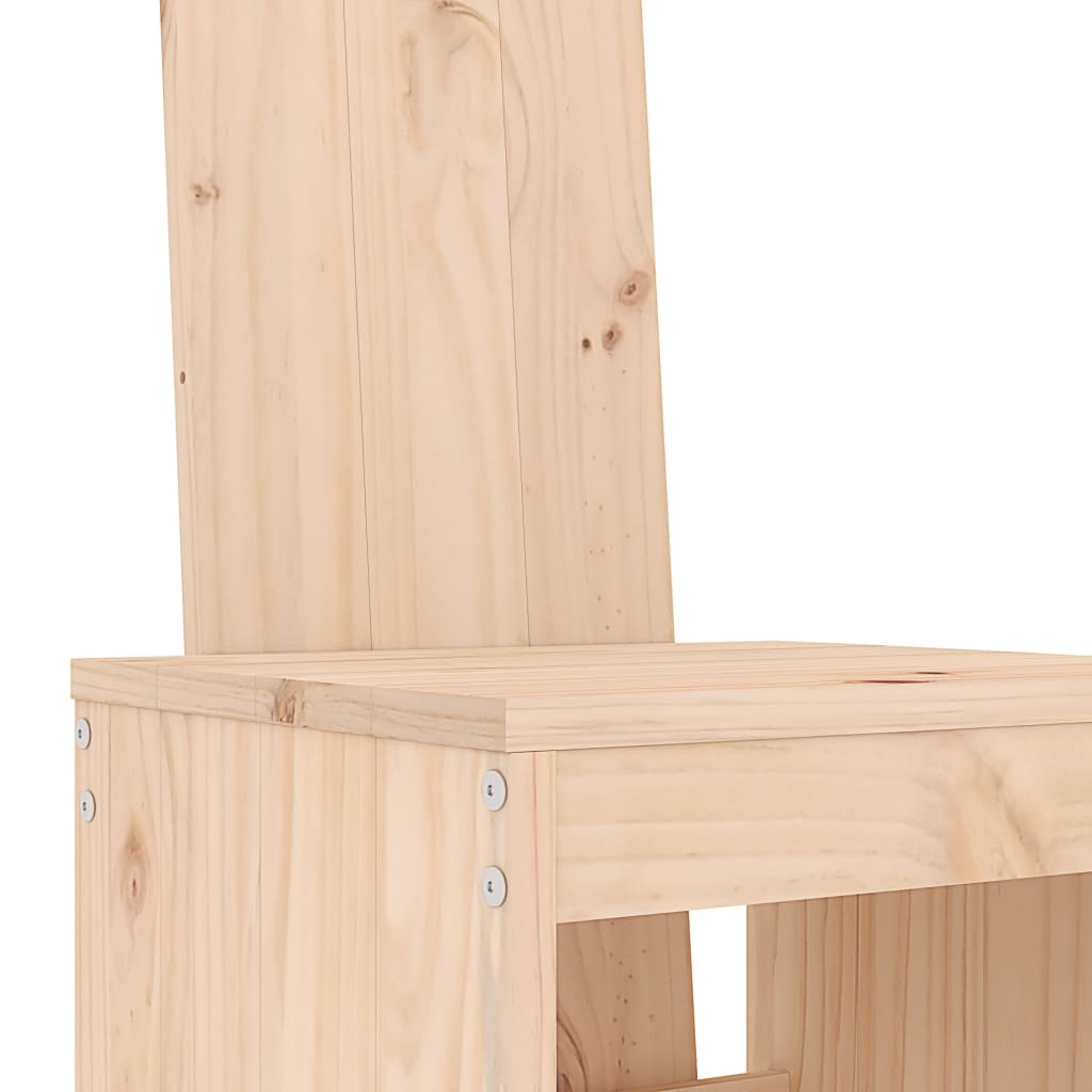 Bar Stools 2 Pcs Solid Wood Pine