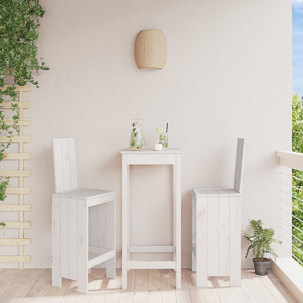 Bar Stools 2 Pcs Solid Wood Pine