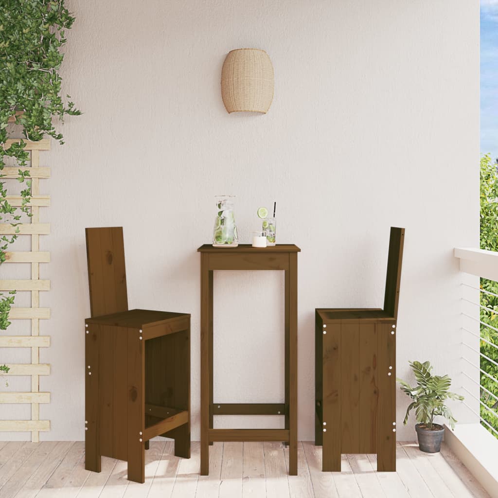 Bar Stools 2 Pcs Solid Wood Pine