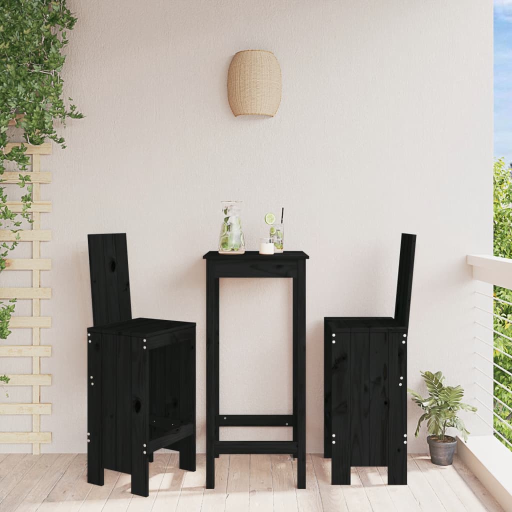 Bar Stools 2 Pcs Solid Wood Pine