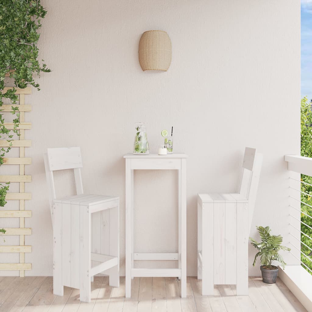 Bar Stools 2 Pcs Solid Wood Pine