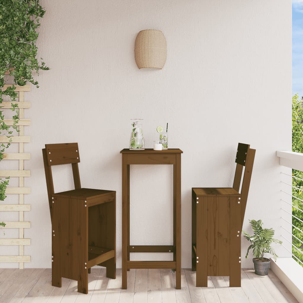 Bar Stools 2 Pcs Solid Wood Pine