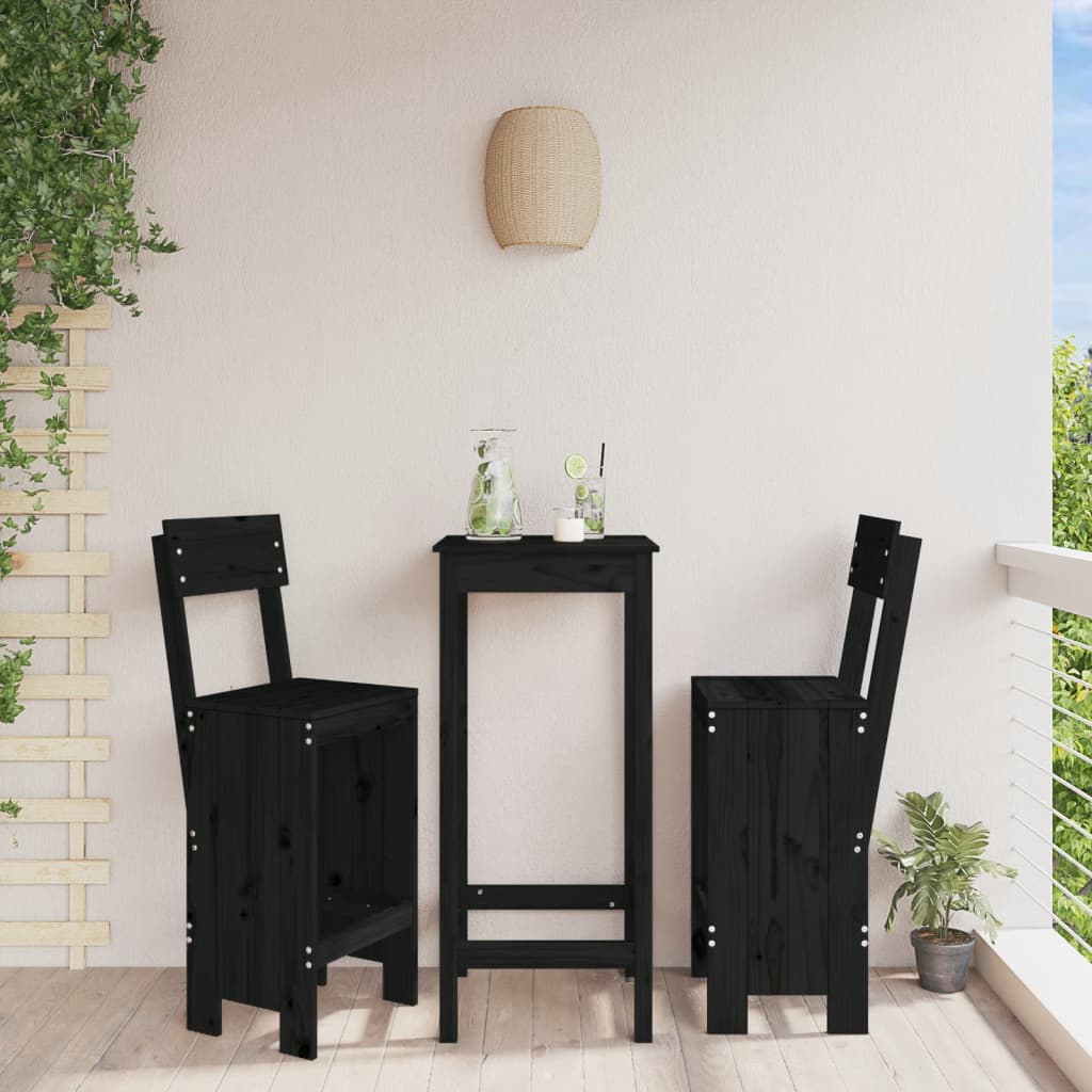 Bar Stools 2 Pcs Solid Wood Pine