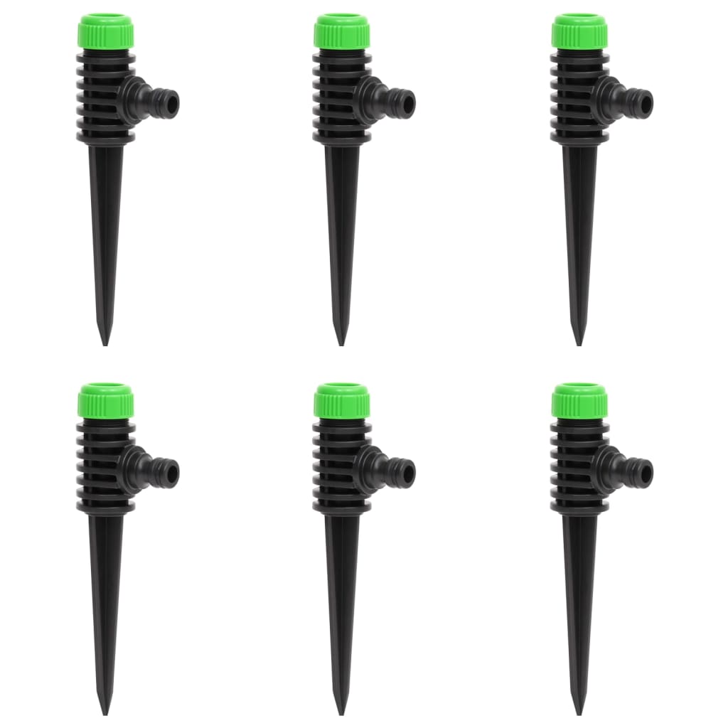 Rotating Sprinklers 6 Pcs Green And Black 3X6X19.5 Cm Abs & Pp