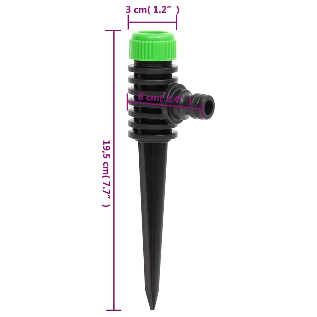 Rotating Sprinklers 6 Pcs Green And Black 3X6X19.5 Cm Abs & Pp