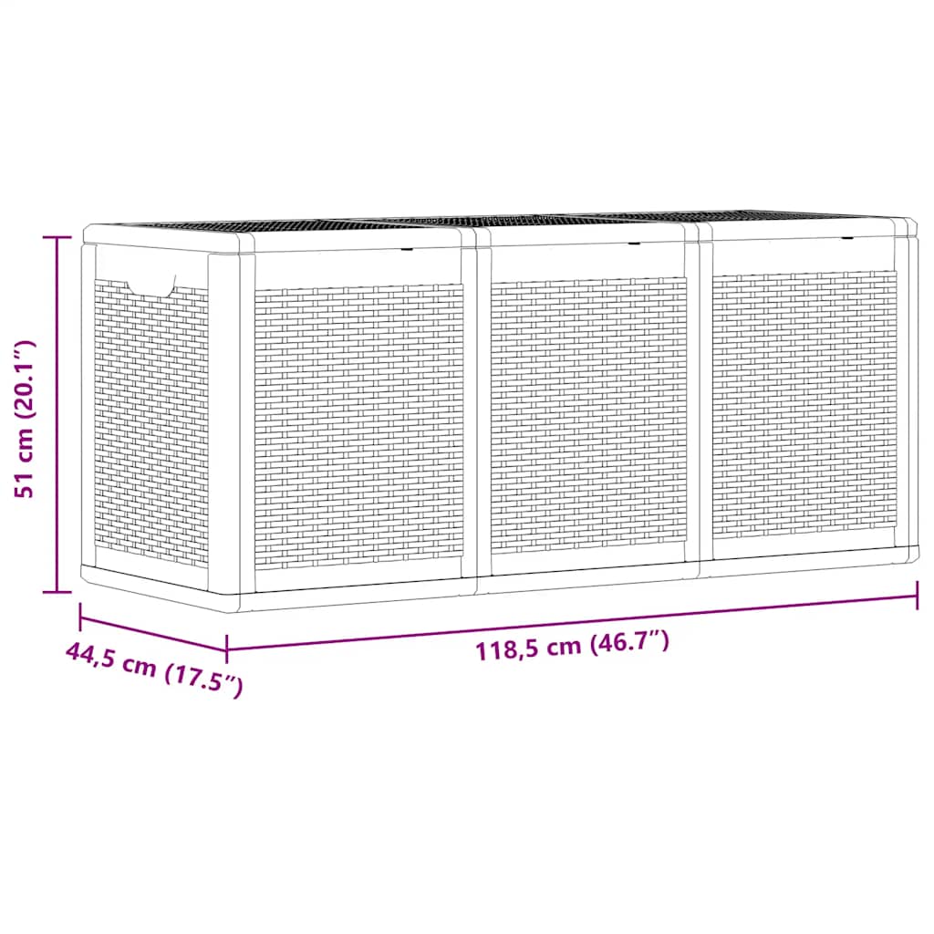 Garden Storage Box Pp Rattan