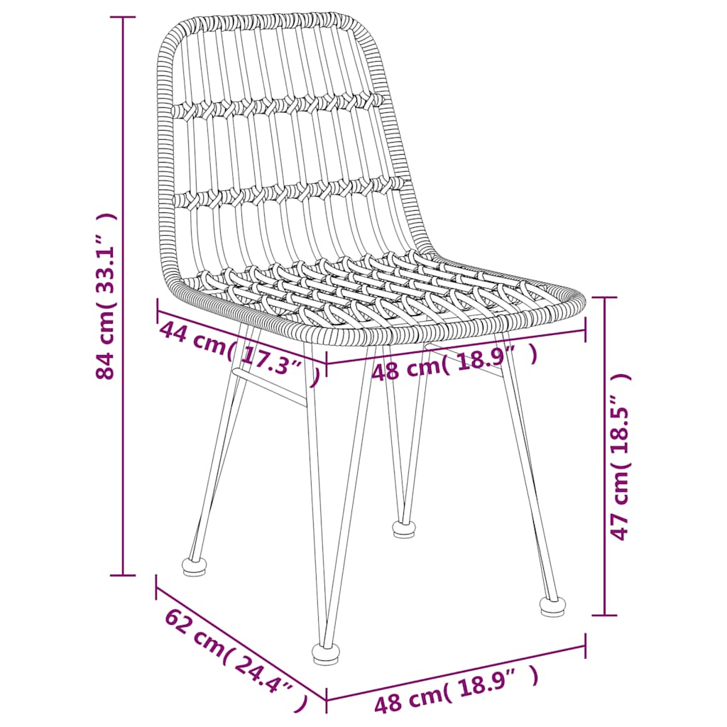 Outdoor Furniture Set 3 Piece Garden Dining Poly Rattan Patio Table & Chairs bla