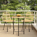 Outdoor Furniture Set 3 Piece Garden Dining Poly Rattan Patio Table & Chairs bla