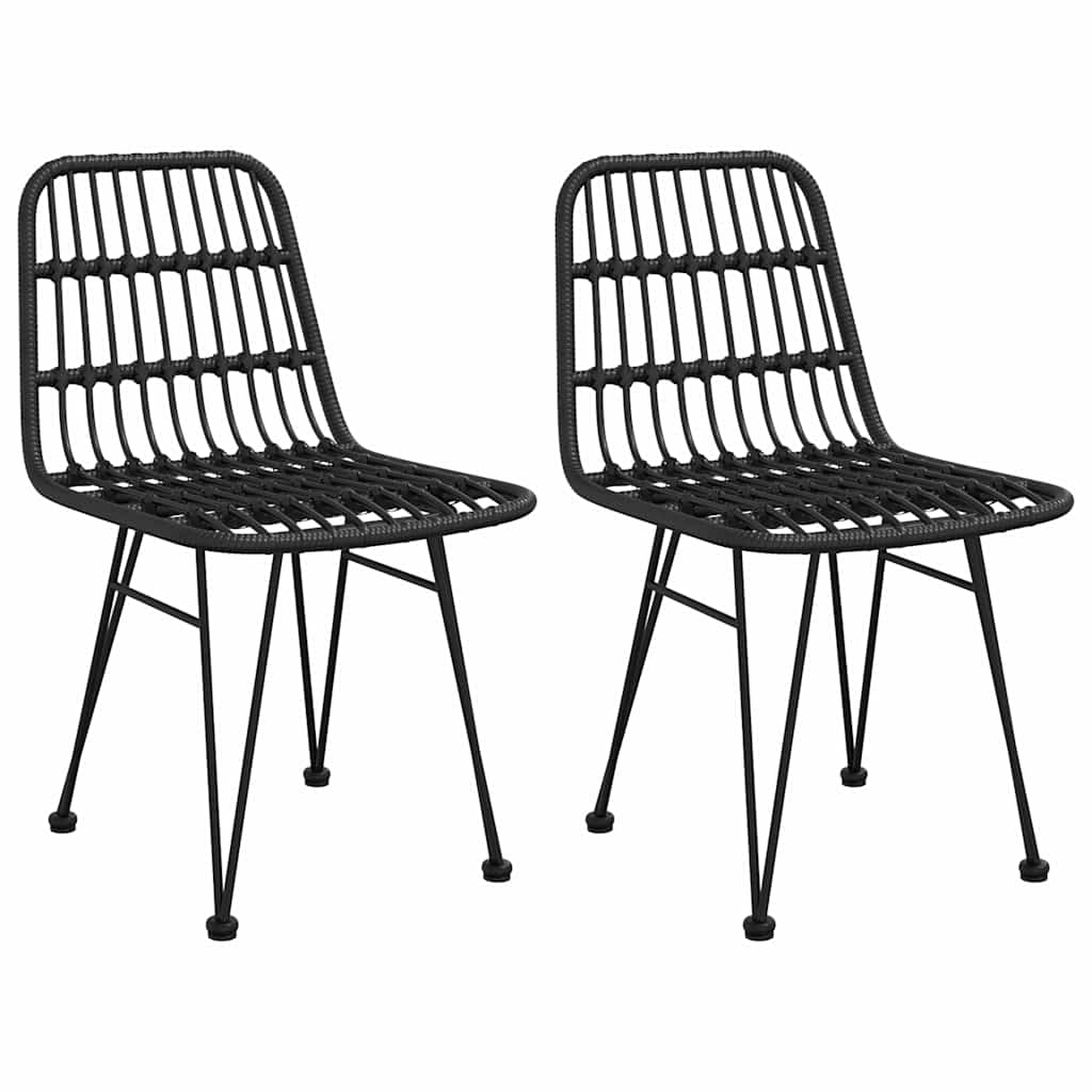 Outdoor Furniture Set 3 Piece Garden Dining Poly Rattan Patio Table & Chairs bla