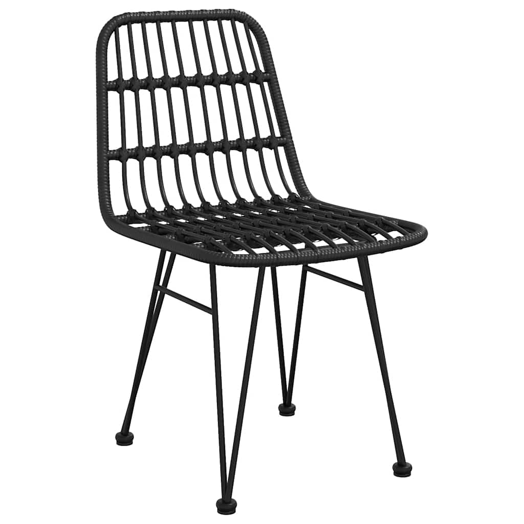 Outdoor Furniture Set 3 Piece Garden Dining Poly Rattan Patio Table & Chairs bla