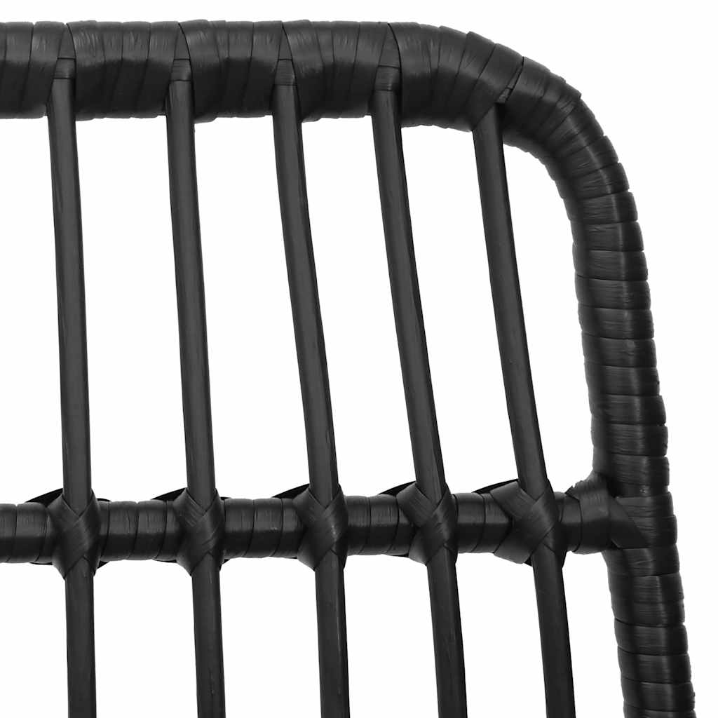 Outdoor Furniture Set 3 Piece Garden Dining Poly Rattan Patio Table & Chairs bla