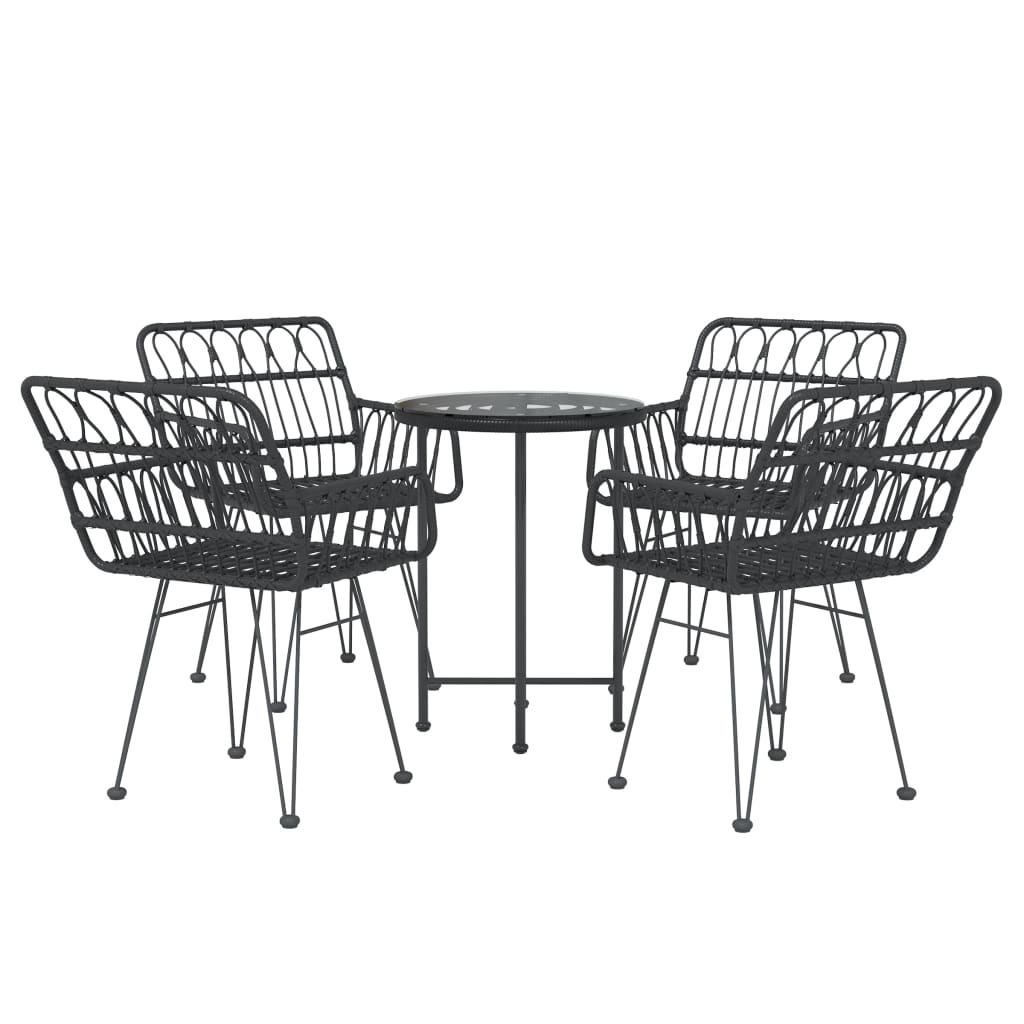 5 Piece Garden Dining Set Poly Rattan