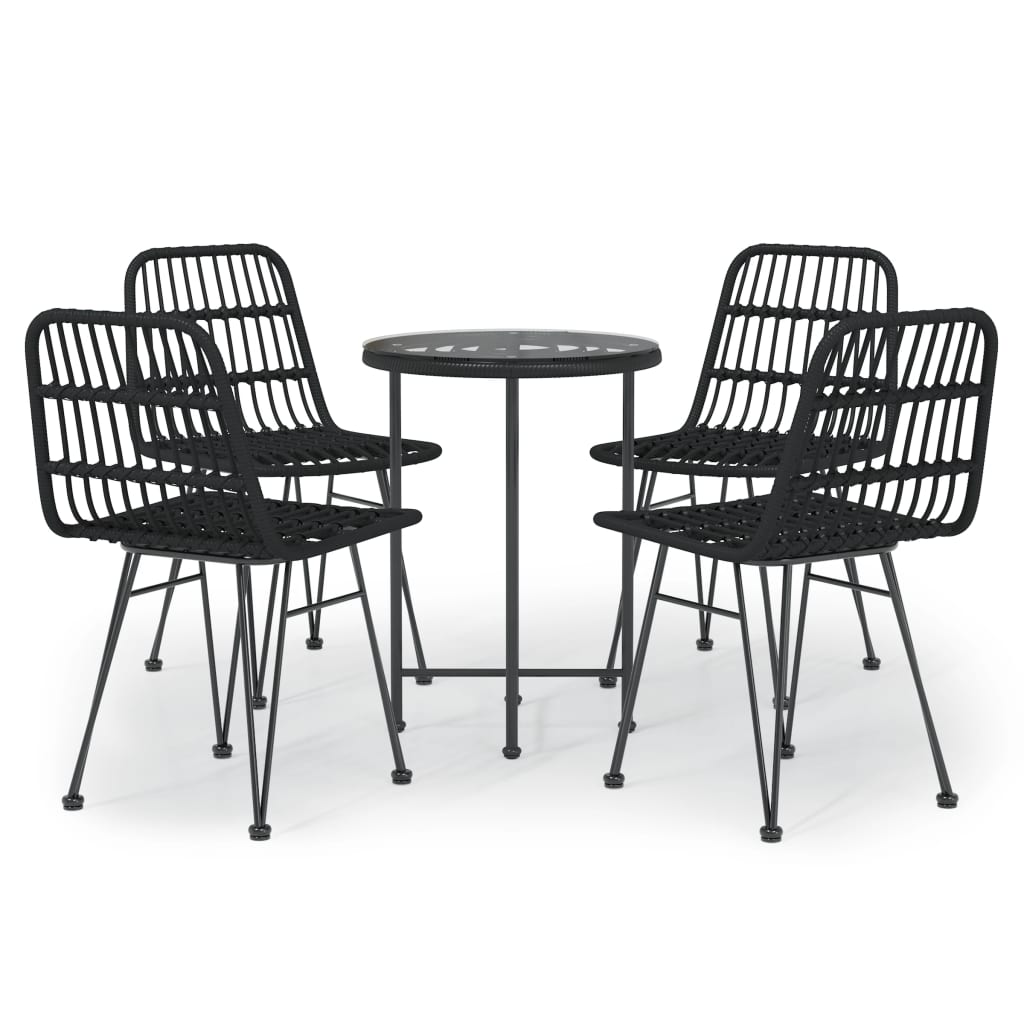 5 Piece Garden Dining Set Poly Rattan
