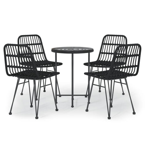 5 Piece Garden Dining Set Poly Rattan