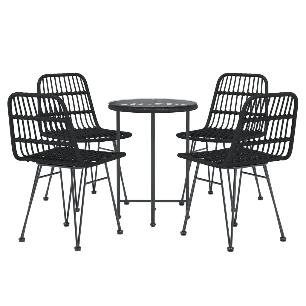 5 Piece Garden Dining Set Poly Rattan