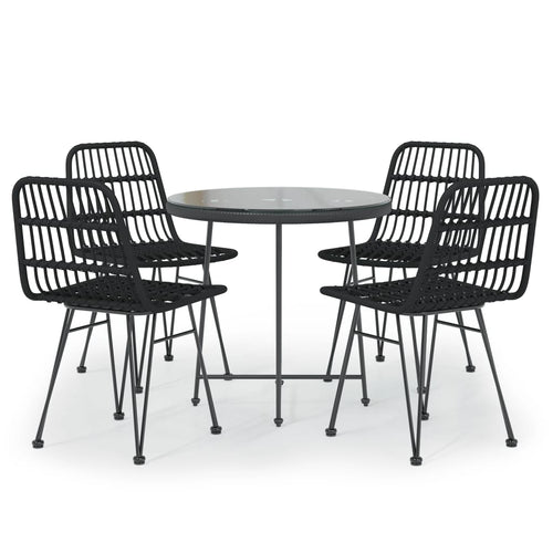 5 Piece Garden Dining Set Poly Rattan