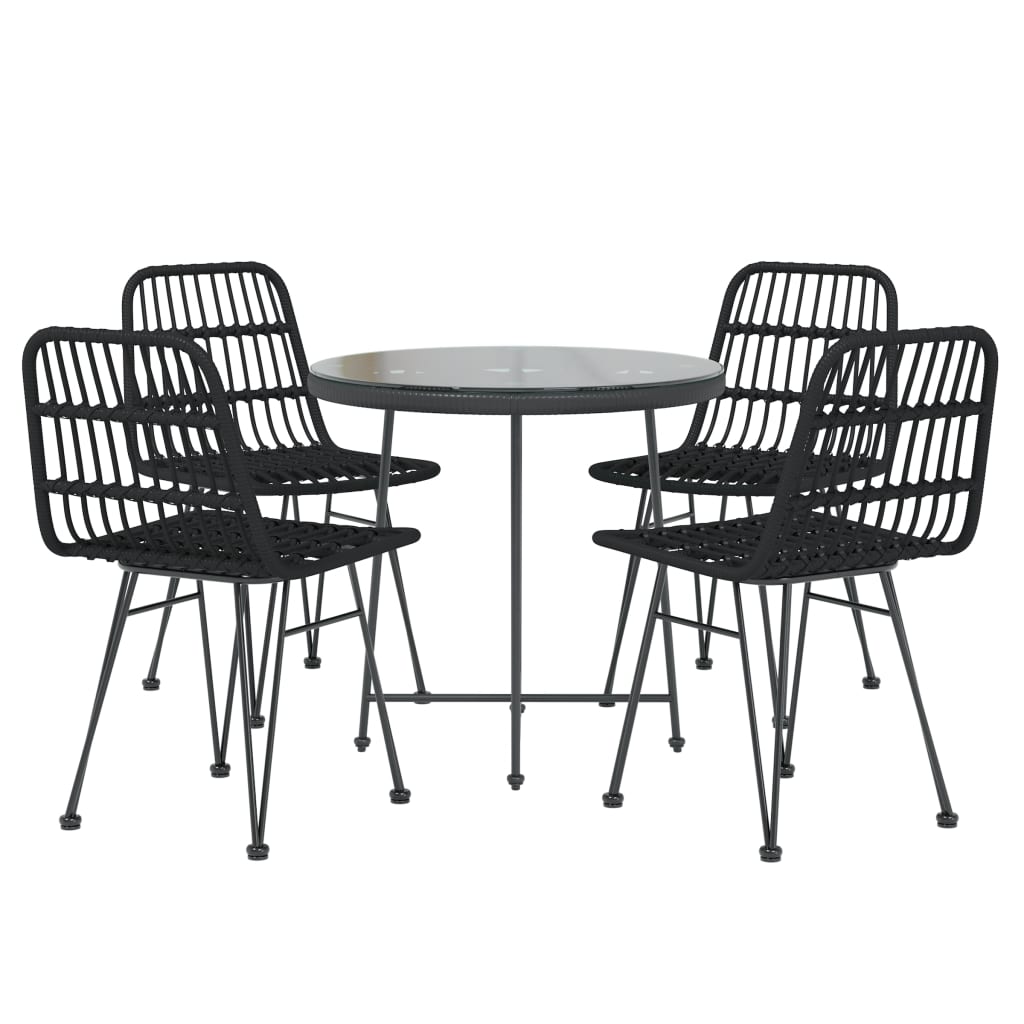5 Piece Garden Dining Set Poly Rattan