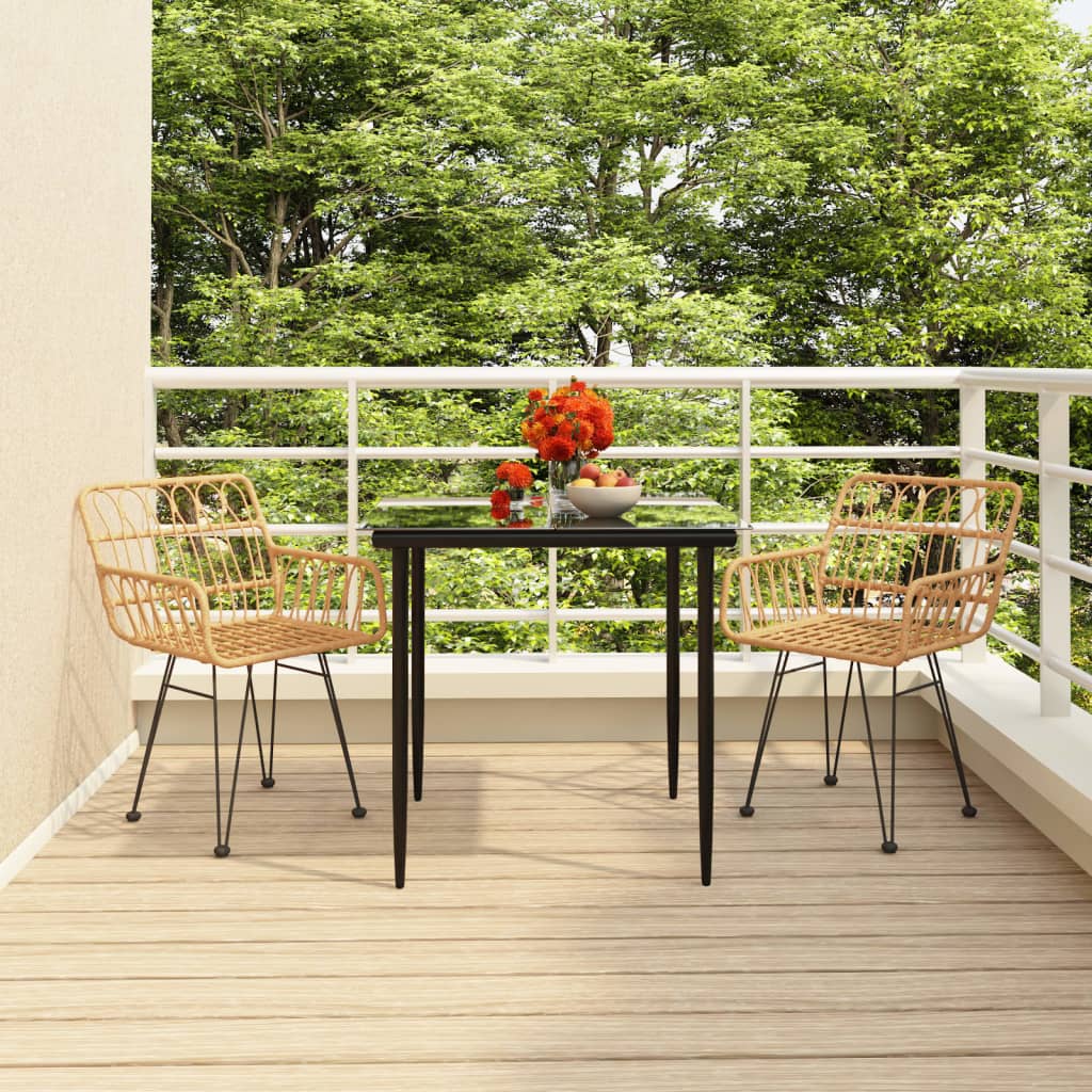 5 Piece Garden Dining Set Poly Rattan
