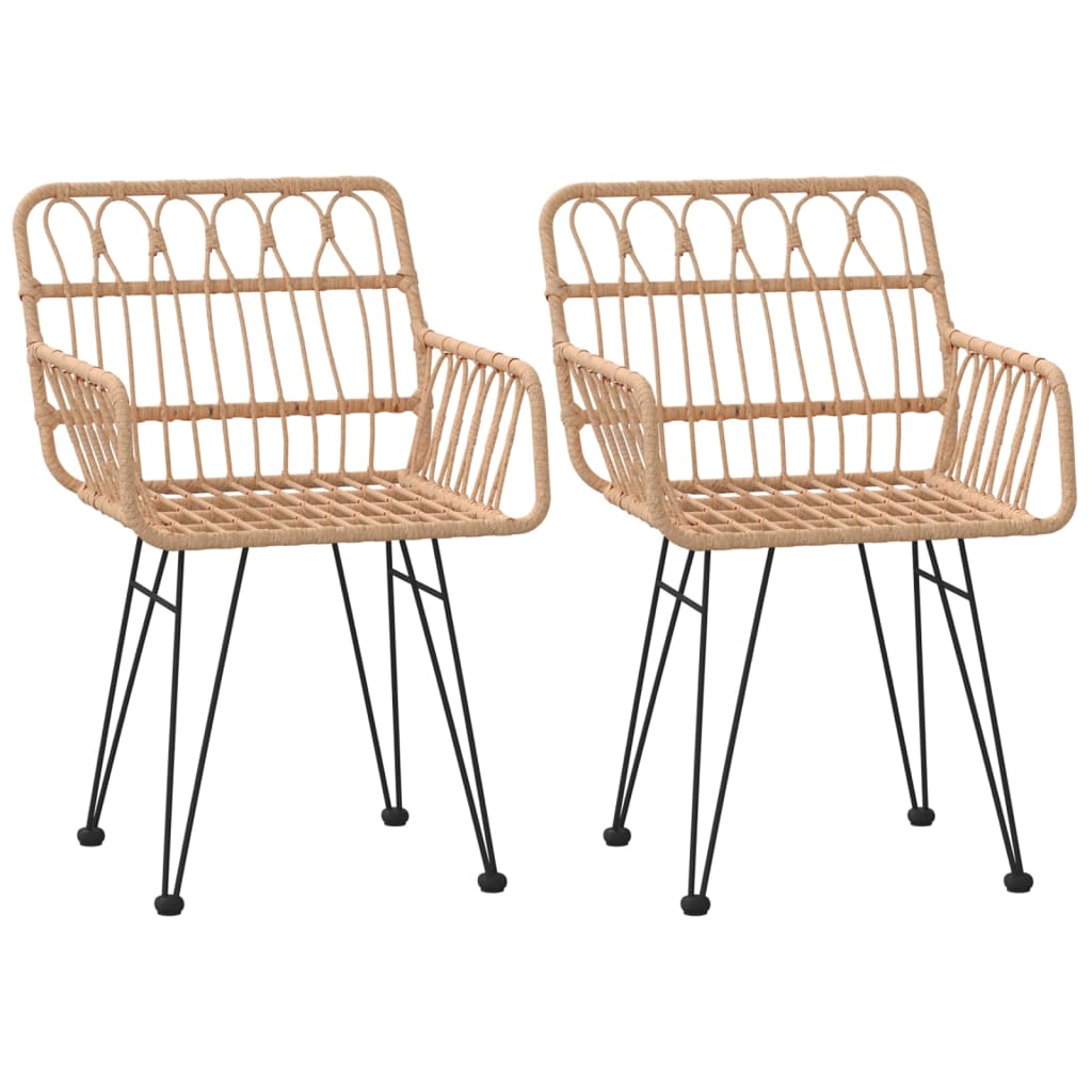 Outdoor Furniture Set 3 Piece Garden Dining Poly Rattan Weather Resistant