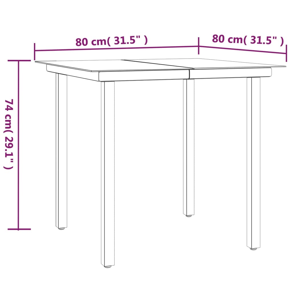 Outdoor Furniture Set 3 Piece Garden Dining Poly Rattan Weather Resistant