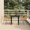 Outdoor Furniture Set 3 Piece Garden Dining Poly Rattan Weather Resistant