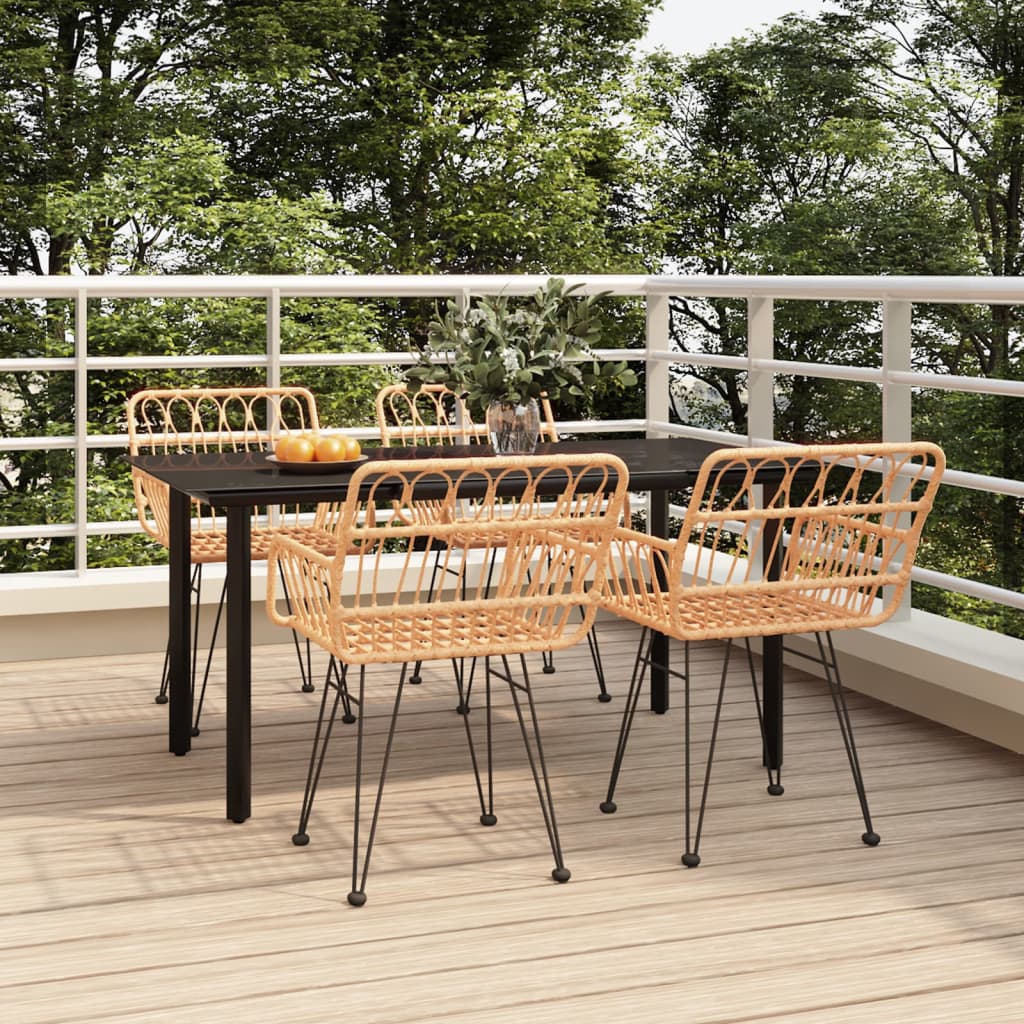 3 Piece Garden Dining Set Poly Rattan