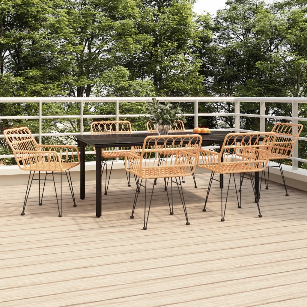 3 Piece Garden Dining Set Poly Rattan