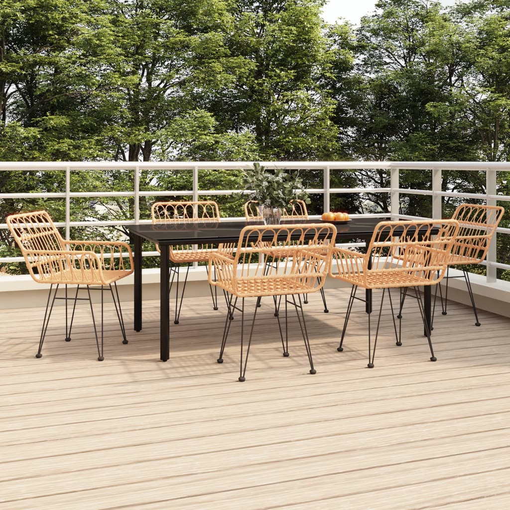 3 Piece Garden Dining Set Poly Rattan