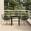 3 Piece Garden Dining Set Poly Rattan