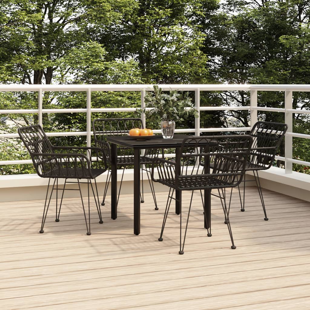 3 Piece Garden Dining Set Poly Rattan