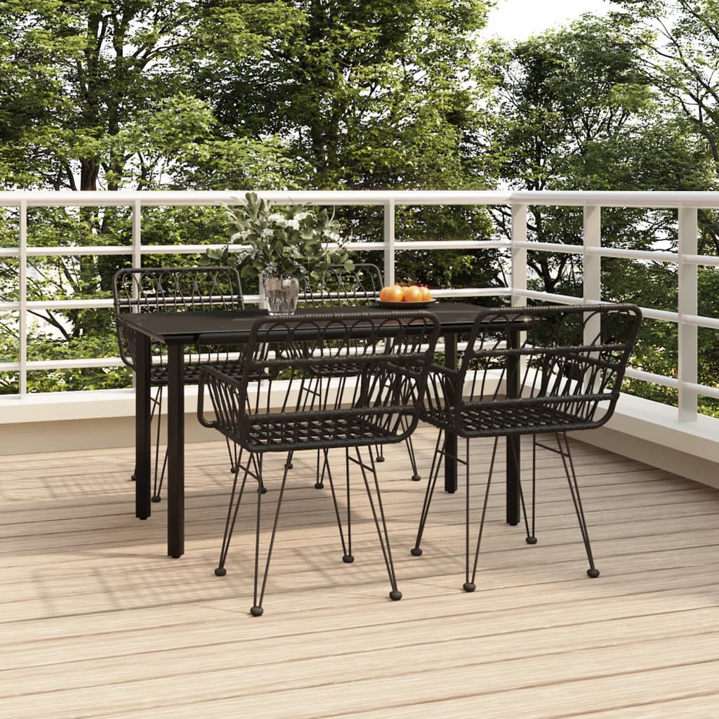 3 Piece Garden Dining Set Poly Rattan