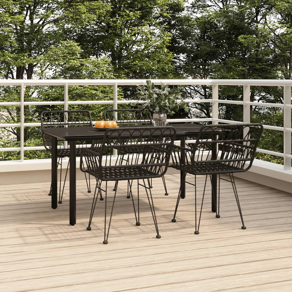 3 Piece Garden Dining Set Poly Rattan